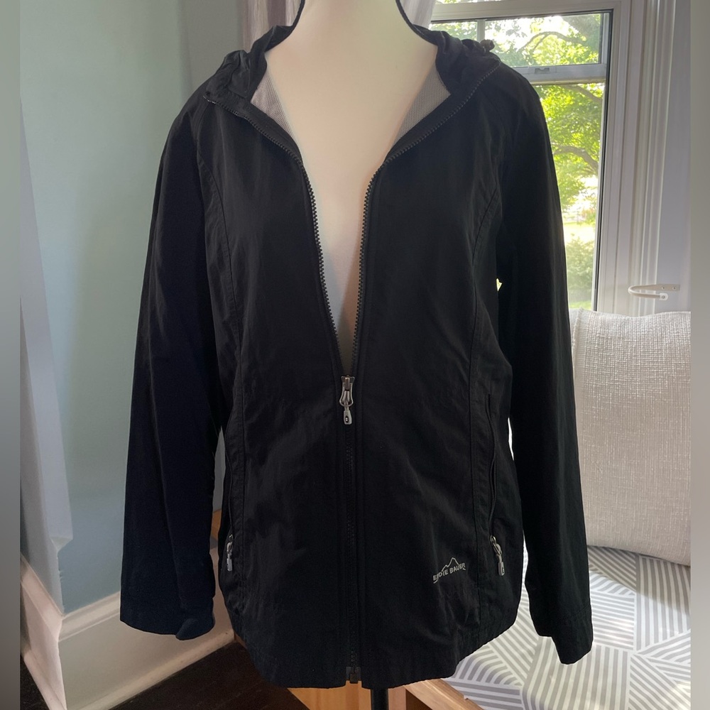 Women’s Eddie Bauer Black Wind/Rain Jacket | Size L
